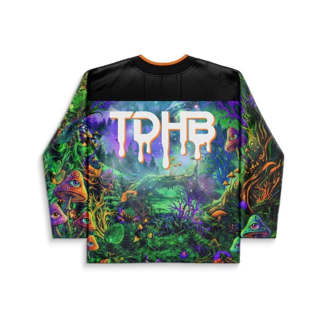 Liquid Stranger Black Psychedelic Mushroom Rave Hockey Jersey
