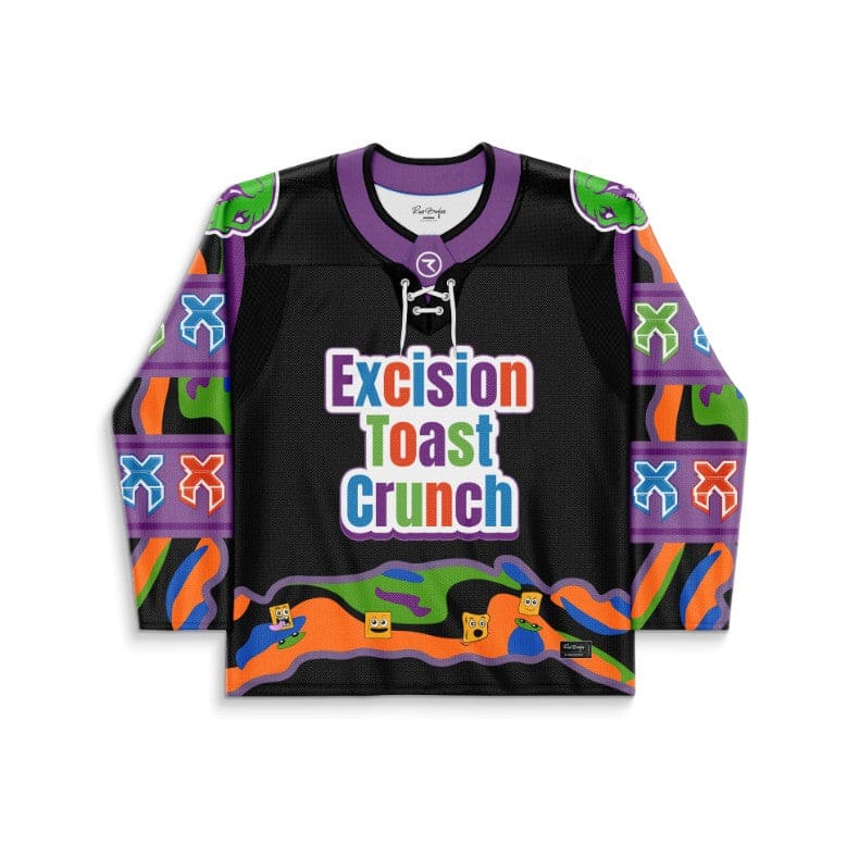 Excision Black Cereal Mascot Rave Hockey Jersey