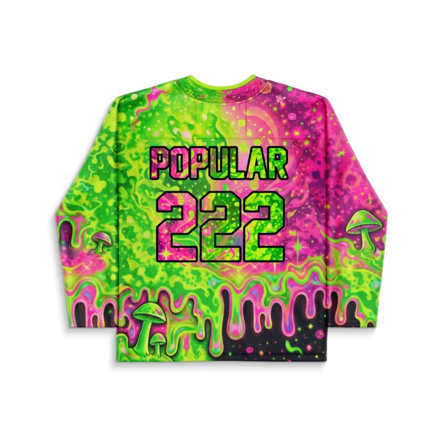 Neon Green Flying Witch Rave Hockey Jersey
