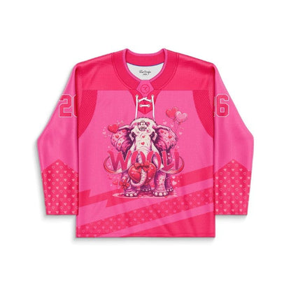 Wooli Hot Pink Ornate Decorated Rave Hockey Jersey