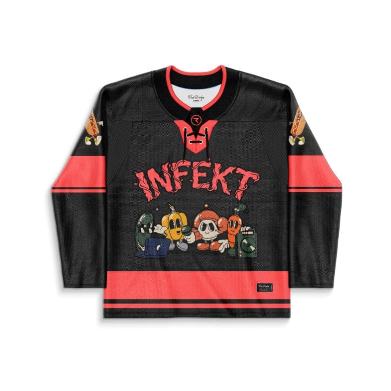 Infekt Black Red Group Retro Rave Hockey Jersey
