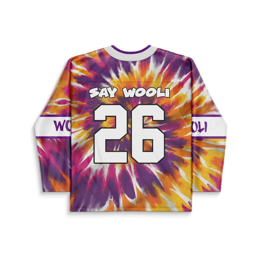 Wooli Purple Spiral Tie Rave Hockey Jersey