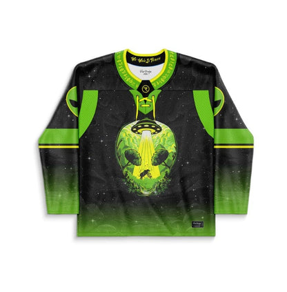 Black Neon Alien Rave Hockey Jersey