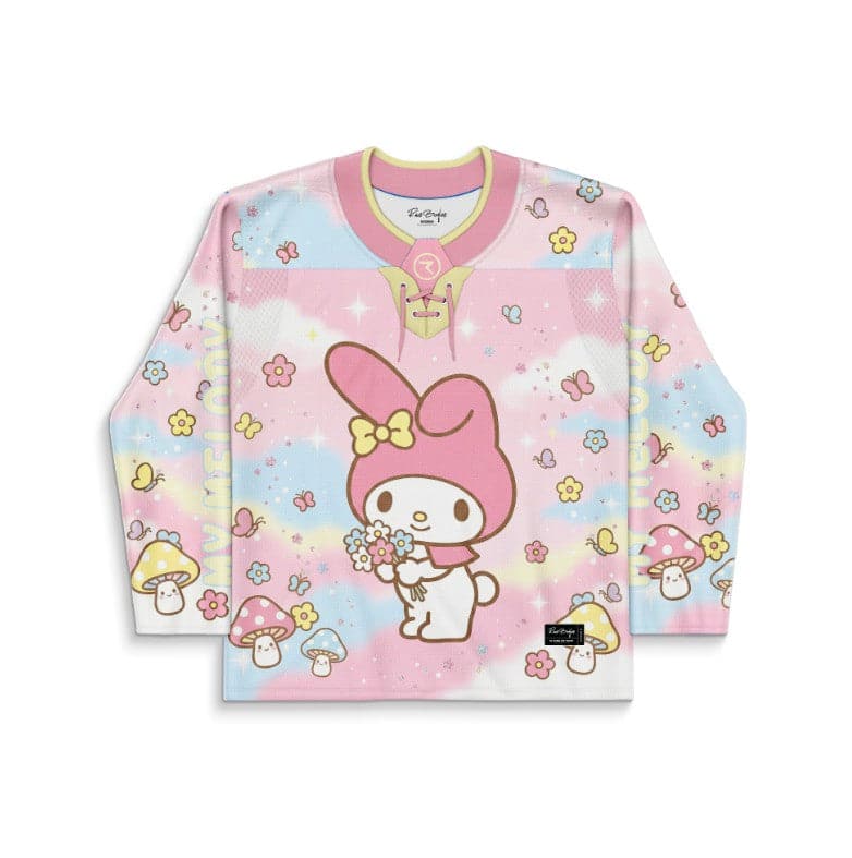 Pastel Pink Kawaii Bunny Rave Hockey Jersey