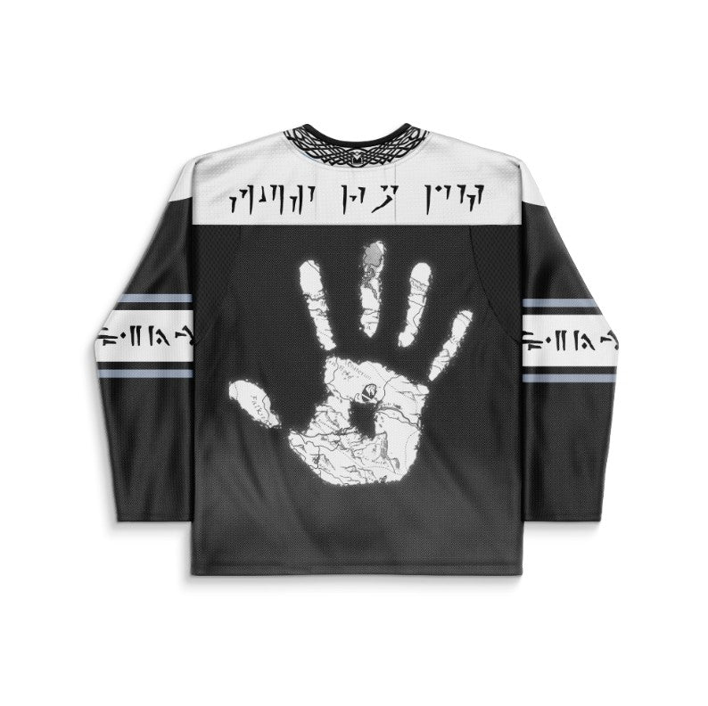 Black Stylized Dragon Rave Hockey Jersey