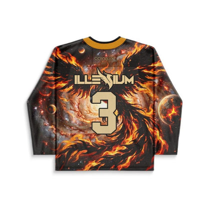 Illenium Black Flaming Phoenix Rave Hockey Jersey