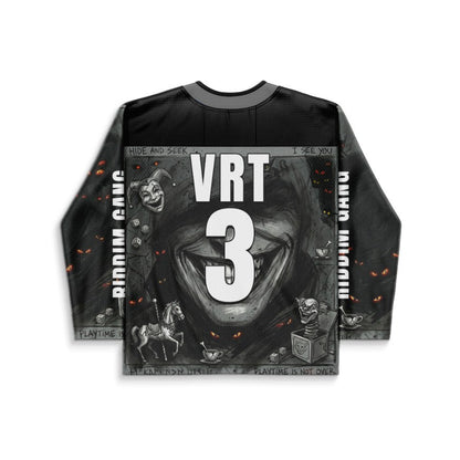 Black Creepy Evil Rave Hockey Jersey