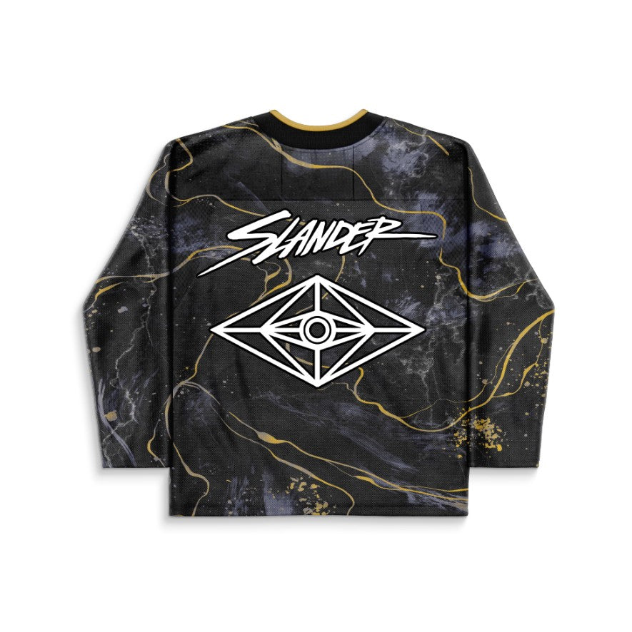 Slander Black Abstract Marbled Rave Hockey Jersey