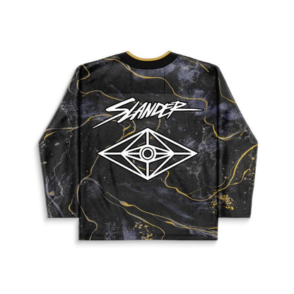 Slander Black Abstract Marbled Rave Hockey Jersey