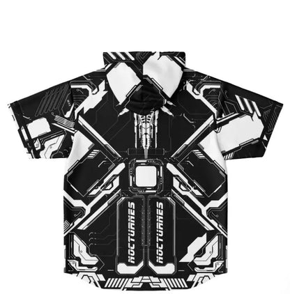 Black Minimal Branded Rave Hooded Baseball Jersey