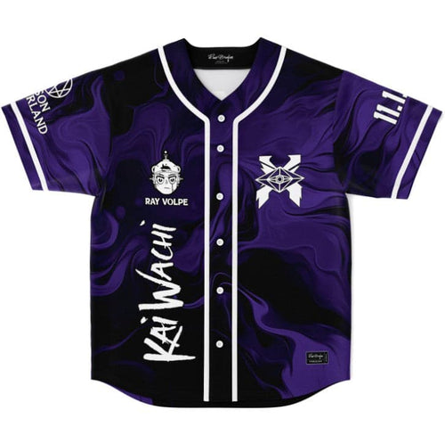 Ray Volpe Purple Black Liquid Marble Rave Baseball Jersey