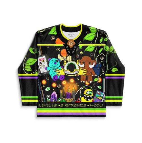Subtronics x Wooli Black Cartoon Collage Rave Hockey Jersey