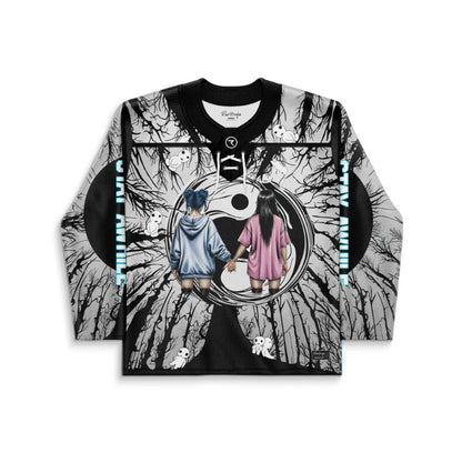 Black Moody Anime Rave Hockey Jersey