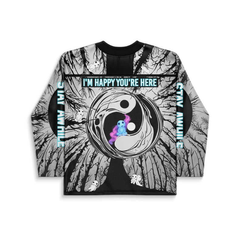 Black Moody Anime Rave Hockey Jersey