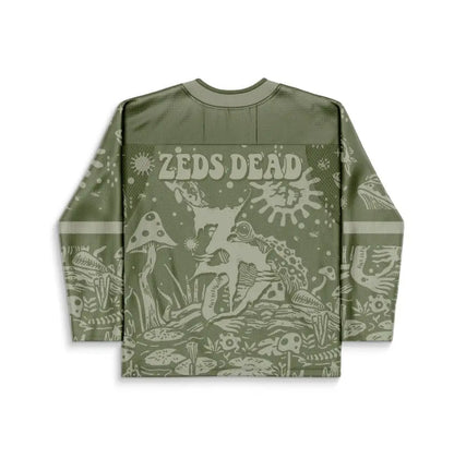 Zeds Dead Olive Psychedelic Nature Rave Hockey Jersey