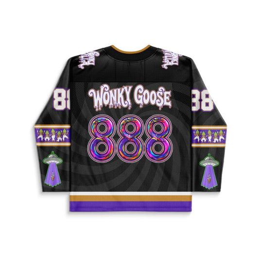 Black Cosmic Psychedelic Rave Hockey Jersey