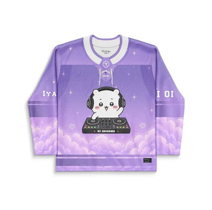 Lavender Purple Kawaii White Rave Hockey Jersey