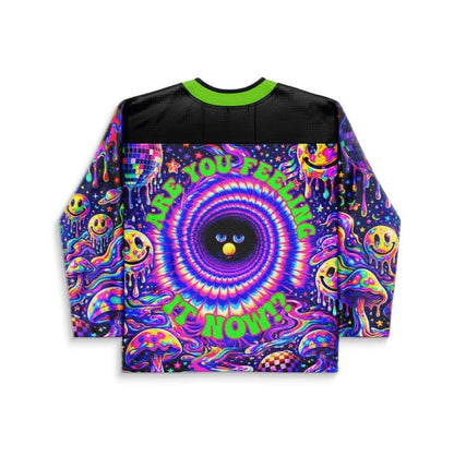 Vivid Neon Psychedelic Scene Rave Hockey Jersey