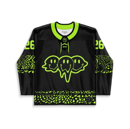Rusko Black Neon Three Overlapping Rave Hockey Jersey