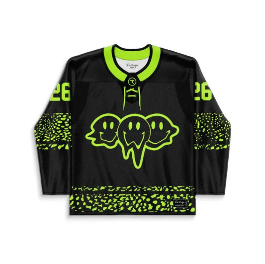 Rusko Black Neon Three Overlapping Rave Hockey Jersey