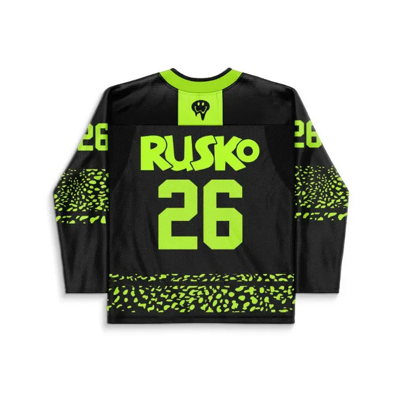 Rusko Black Neon Three Overlapping Rave Hockey Jersey