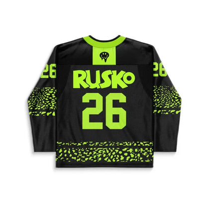 Rusko Black Neon Three Overlapping Rave Hockey Jersey