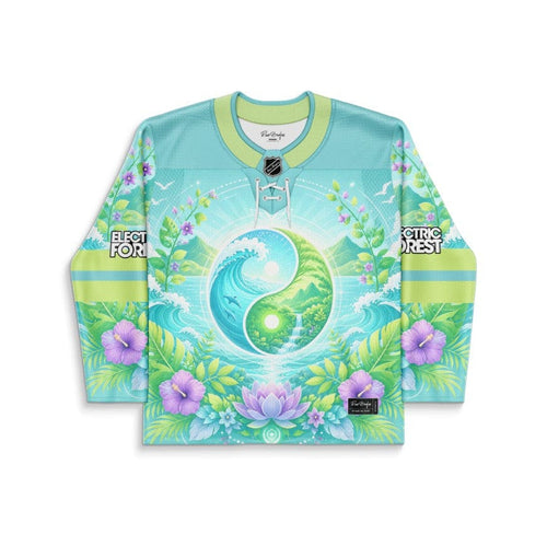 Electric Forest Aqua Lime Nature Yin Rave Hockey Jersey