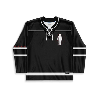 Black Glitchy Human Rave Hockey Jersey