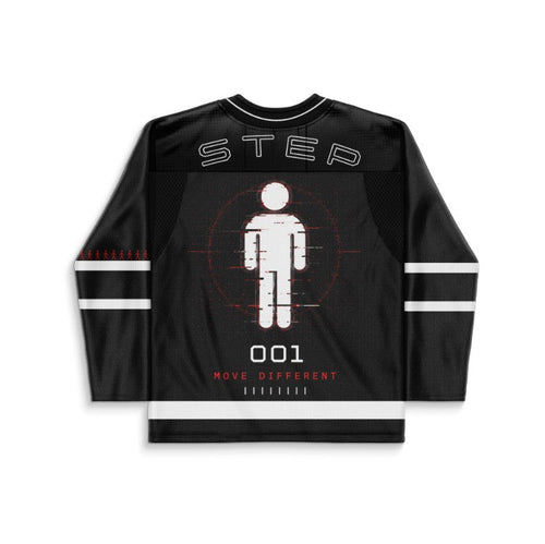 Black Glitchy Human Rave Hockey Jersey