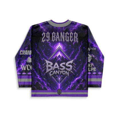 Bass Canyon Purple Black Astronaut Floating Rave Hockey Jersey