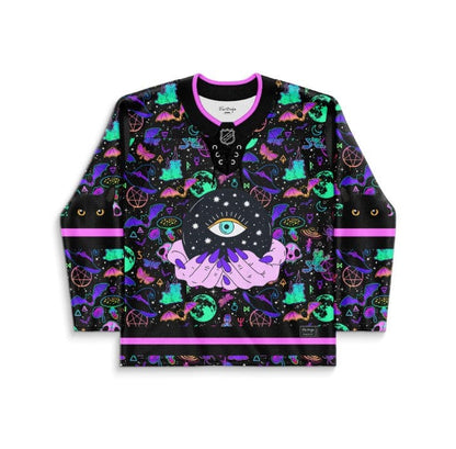 Black Witchy Occult Rave Hockey Jersey