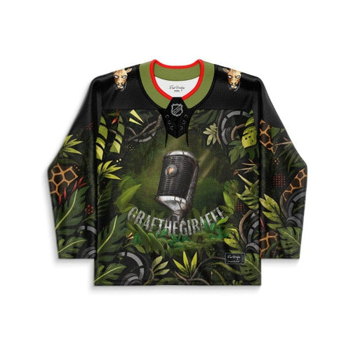 Graf the Giraffe Black Olive Jungle Foliage Rave Hockey Jersey