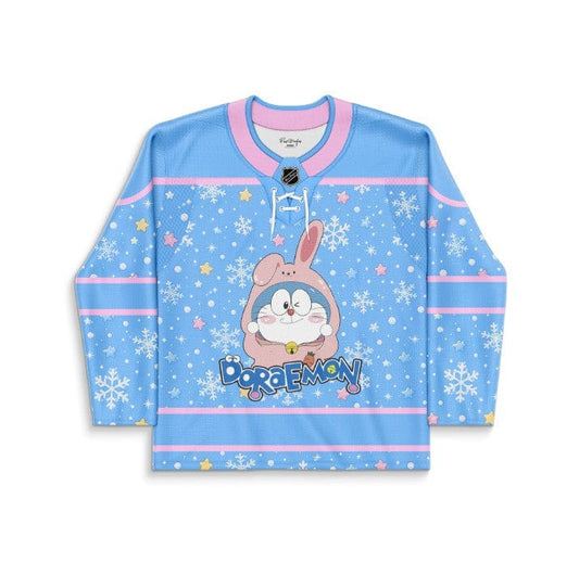 Baby Blue Doraemon Rave Hockey Jersey