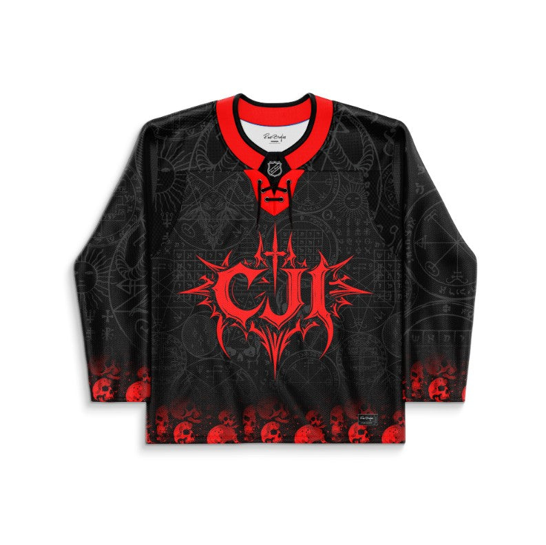 Black Spiky Death Rave Hockey Jersey