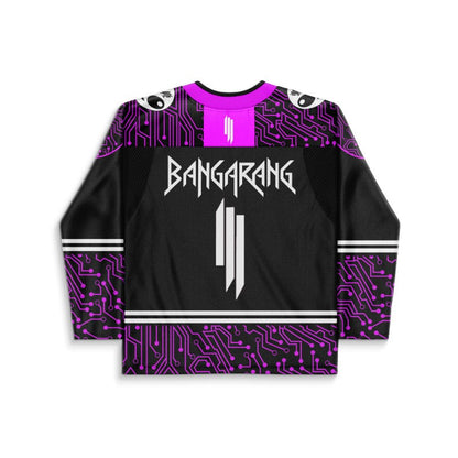 Skrillex Black Neon Glowing Purple Rave Hockey Jersey