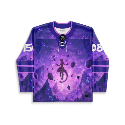 Purple Psychic Cat Rave Hockey Jersey