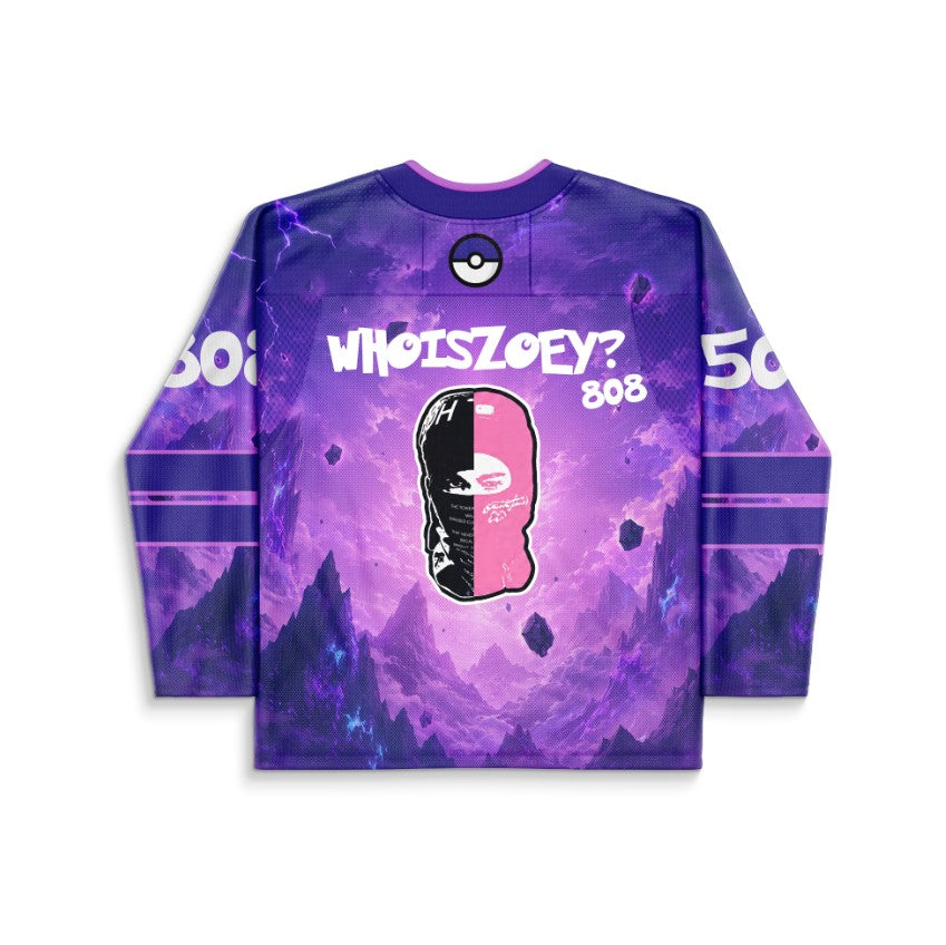 Purple Psychic Cat Rave Hockey Jersey