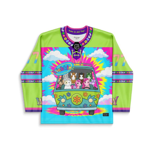 Neon Green Scooby Doo Rave Hockey Jersey