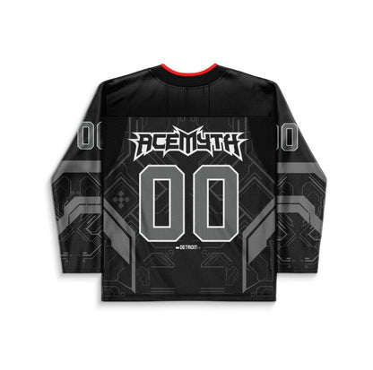 ACEMYTH Black Futuristic Circuit Rave Hockey Jersey