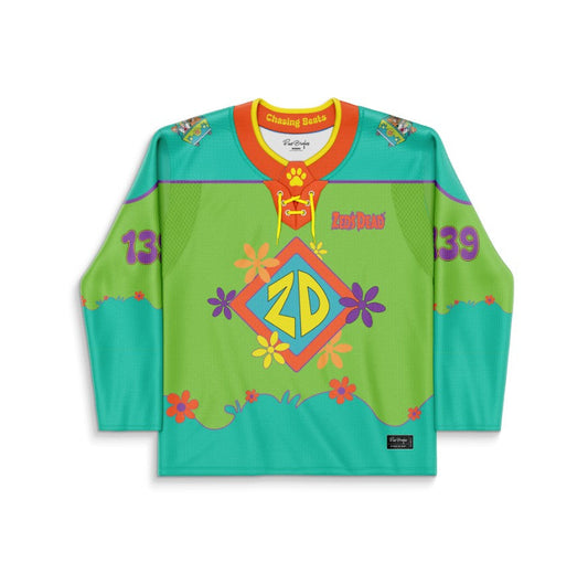 Zeds Dead Teal Lime Retro Flower Rave Hockey Jersey