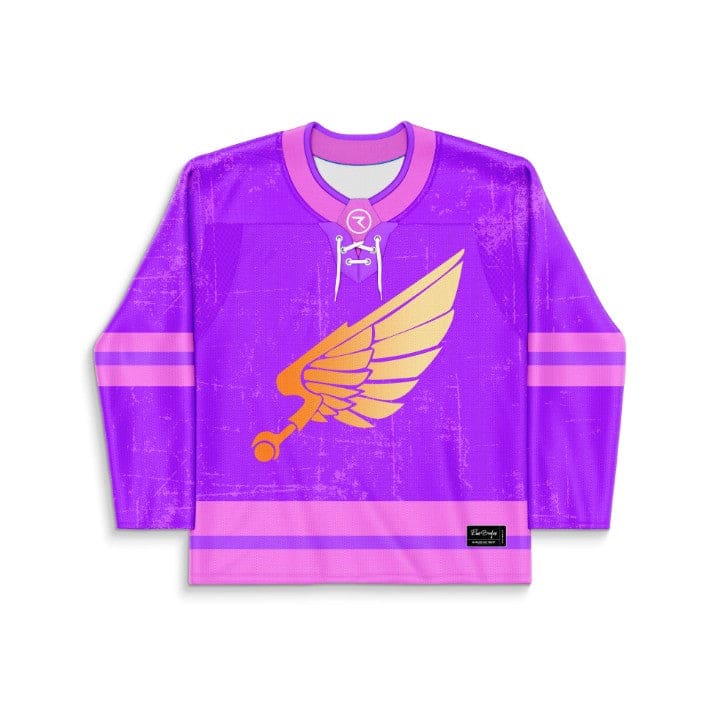 Purple Orange Winged Rave Hockey Jersey