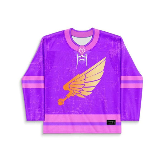 Purple Orange Winged Rave Hockey Jersey