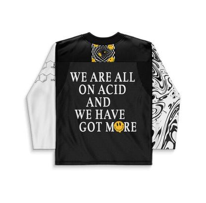 Black White Large Acid Rave Hockey Jersey