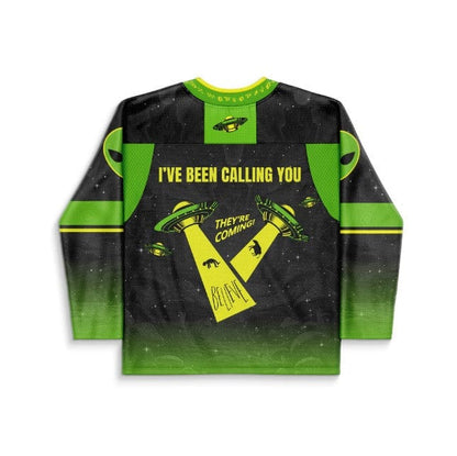 Black Neon Alien Rave Hockey Jersey
