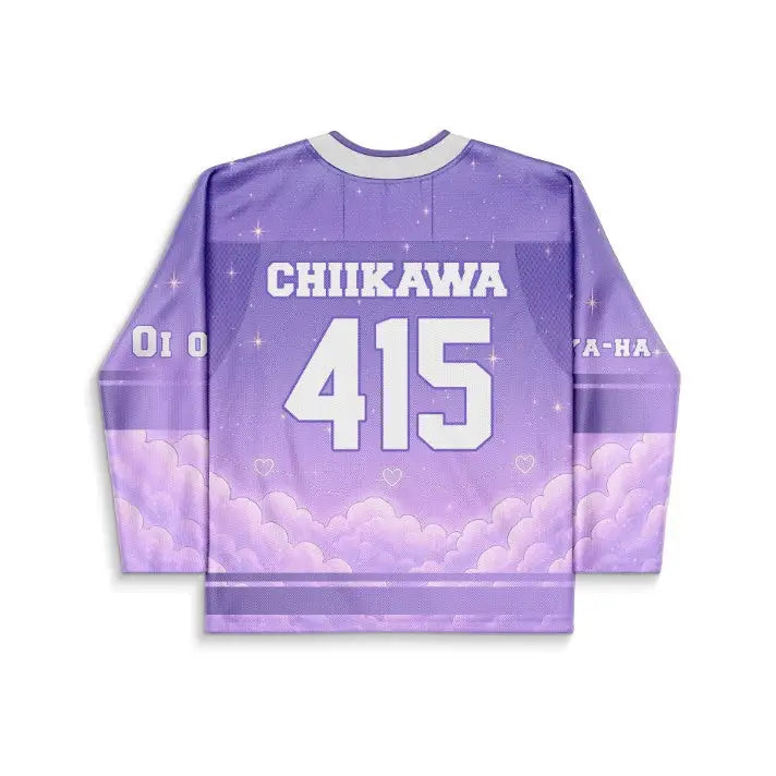 Lavender Purple Kawaii White Rave Hockey Jersey
