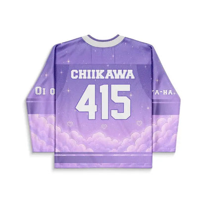 Lavender Purple Kawaii White Rave Hockey Jersey