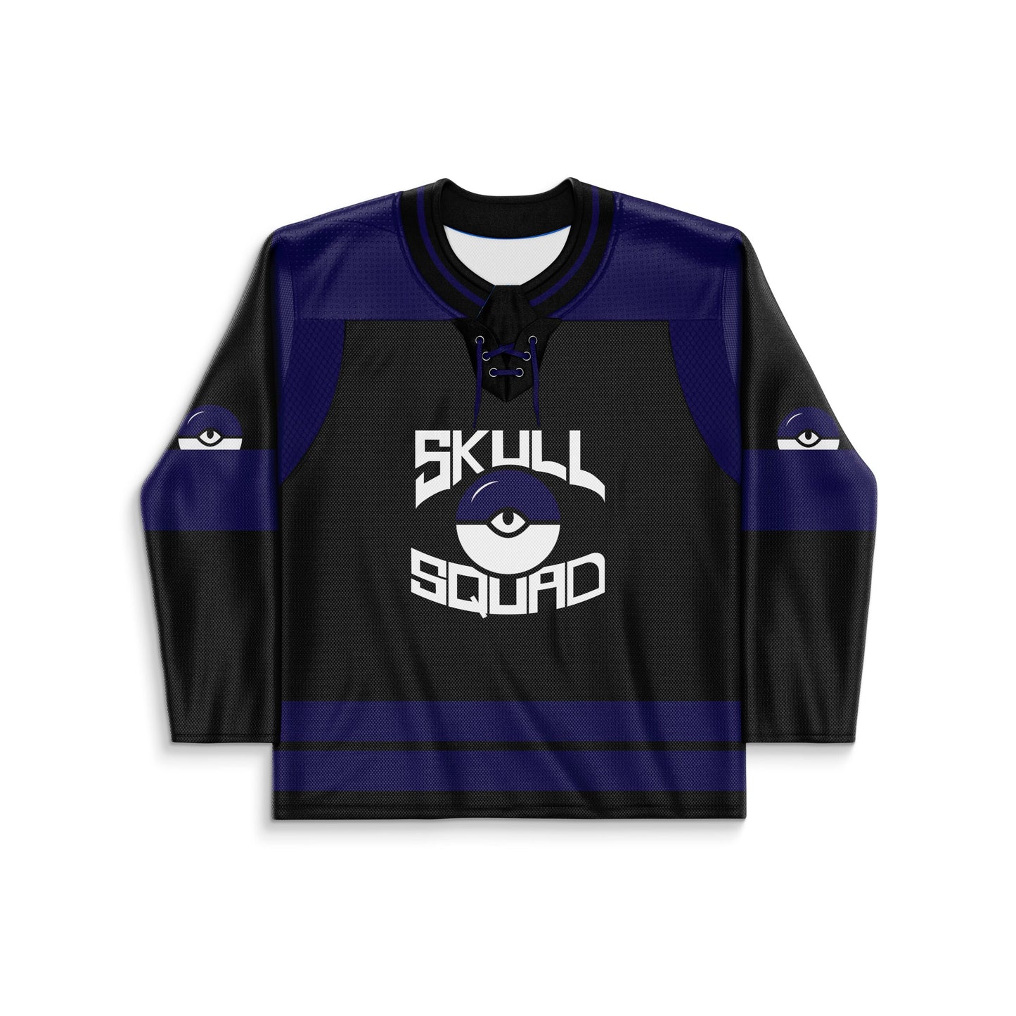 Black Cartoon Skull Rave Hockey Jersey