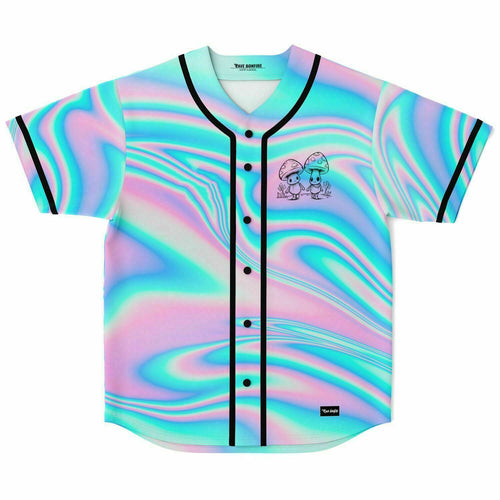 Pastel Holographic Swirling Oil Rave Baseball Jersey