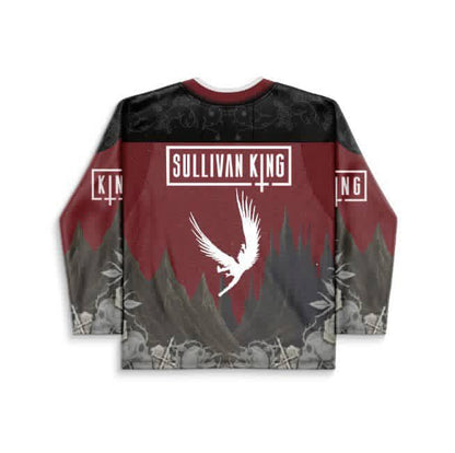 Sullivan King Deep Red Dark Gothic Rave Hockey Jersey