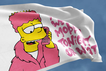 White Bart Simpson Rave Flag